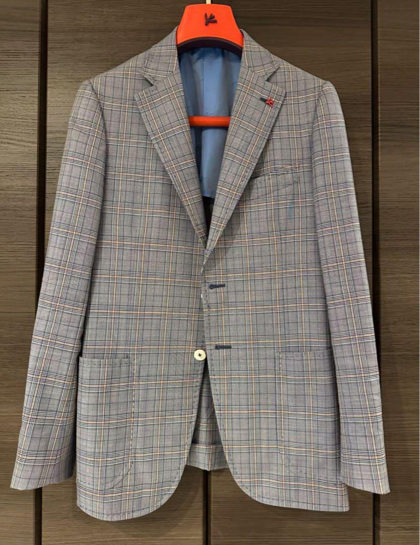 T*o様 【美品】ISAIA CORTINA JACKET size.46 ISAIA Tailored jacket CORTINA size 46 gray check made in