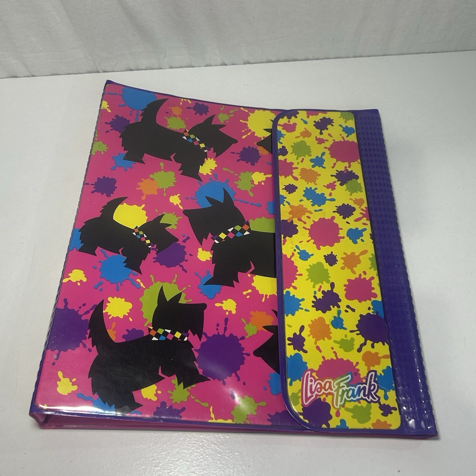 Vintage Lisa Frank Trapper Keeper 3 Ring Binder Black Scottie Dogs
