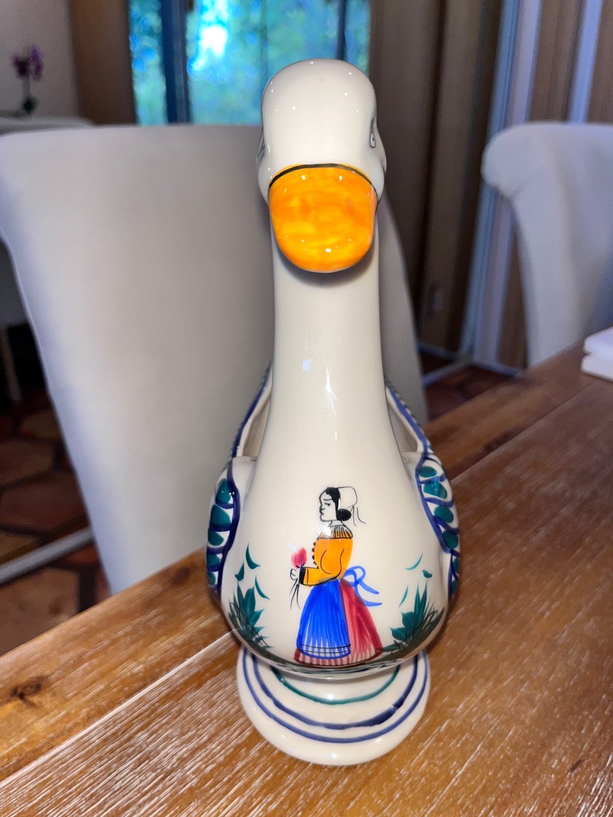 Henriot Quimper Duck Planter Flower Pot Vase - France - Hand Painted - Mint