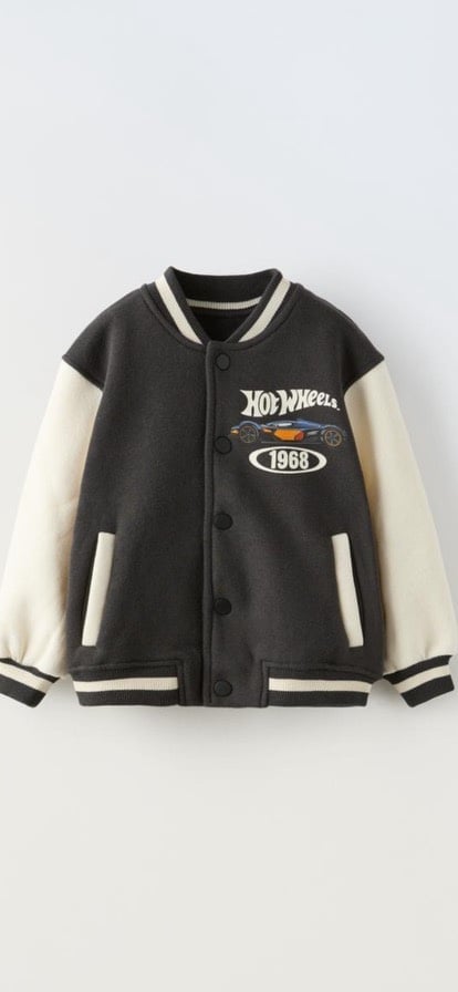 Zara boy plush Hot Wheels bomber jacket