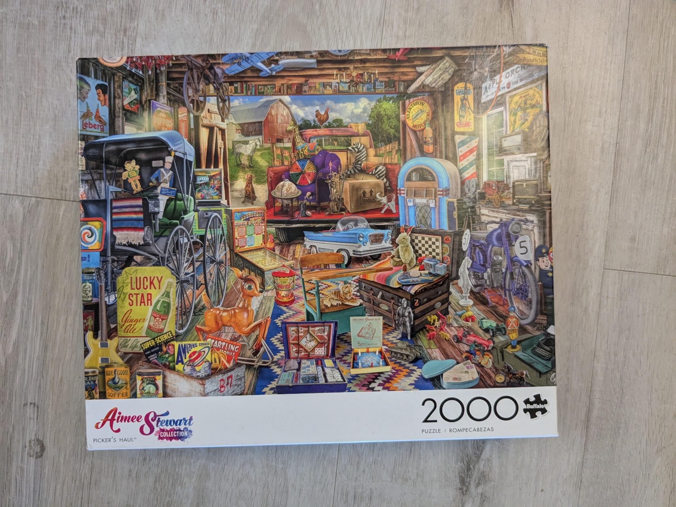 COMPLETE Buffalo Games -Aimee Stewart – Pickers Haul –2000 Piece Jigsaw Puzzle