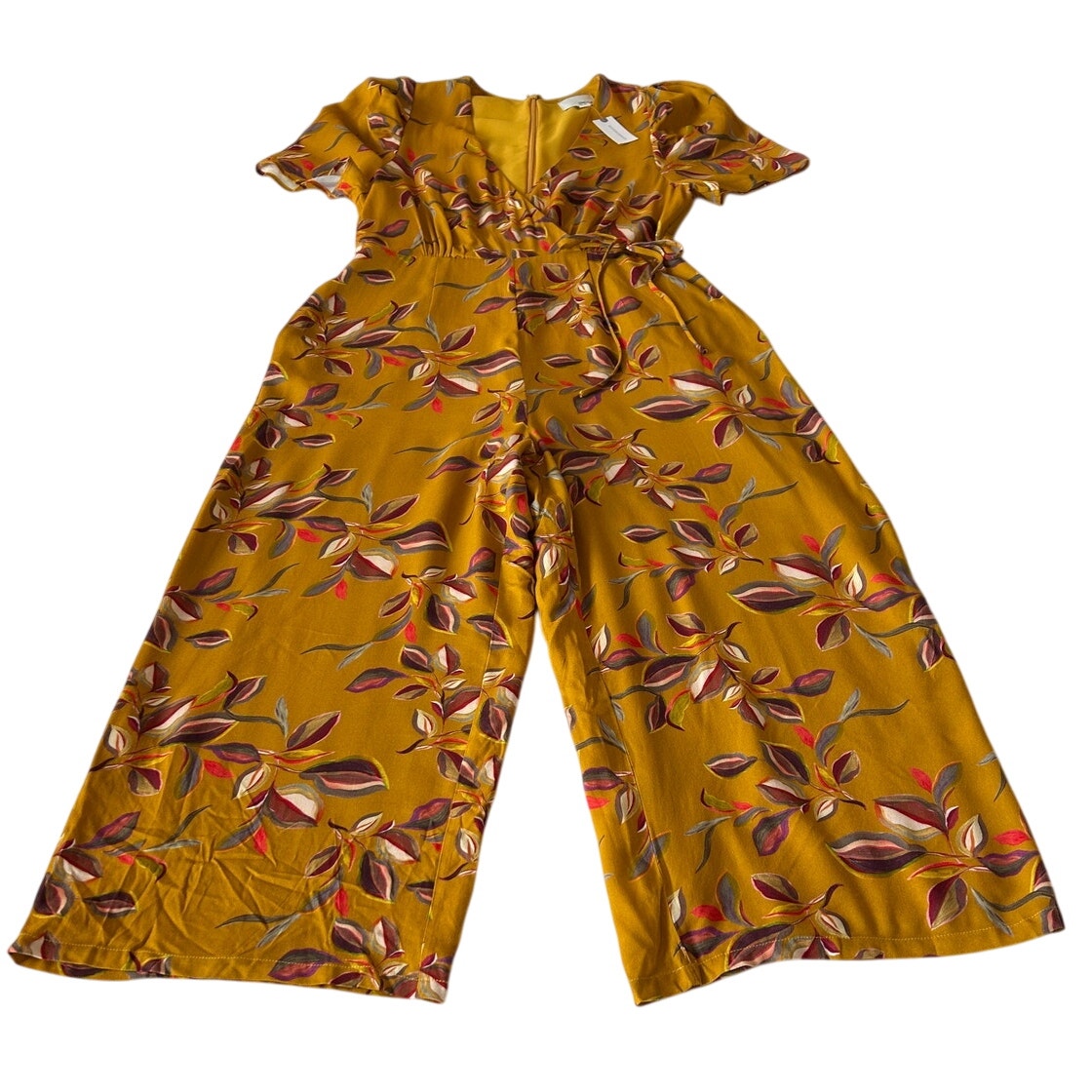 Greylin By Anthropologie Jumpsuit Women's Yellow Floral Print Sz. S Wide Leg NWT