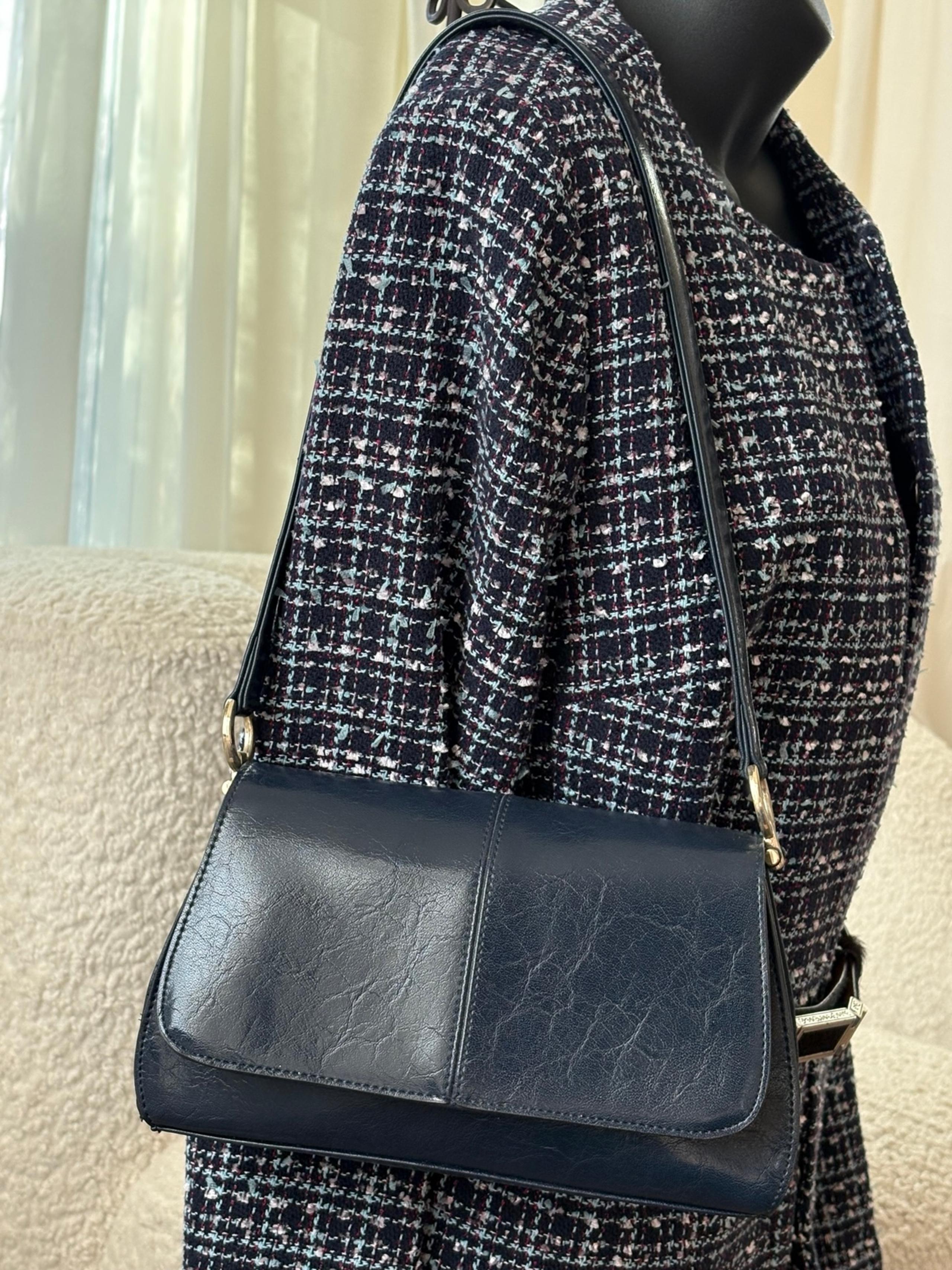 Vintage Liz Claiborne Navy Blue Shoulder Bag