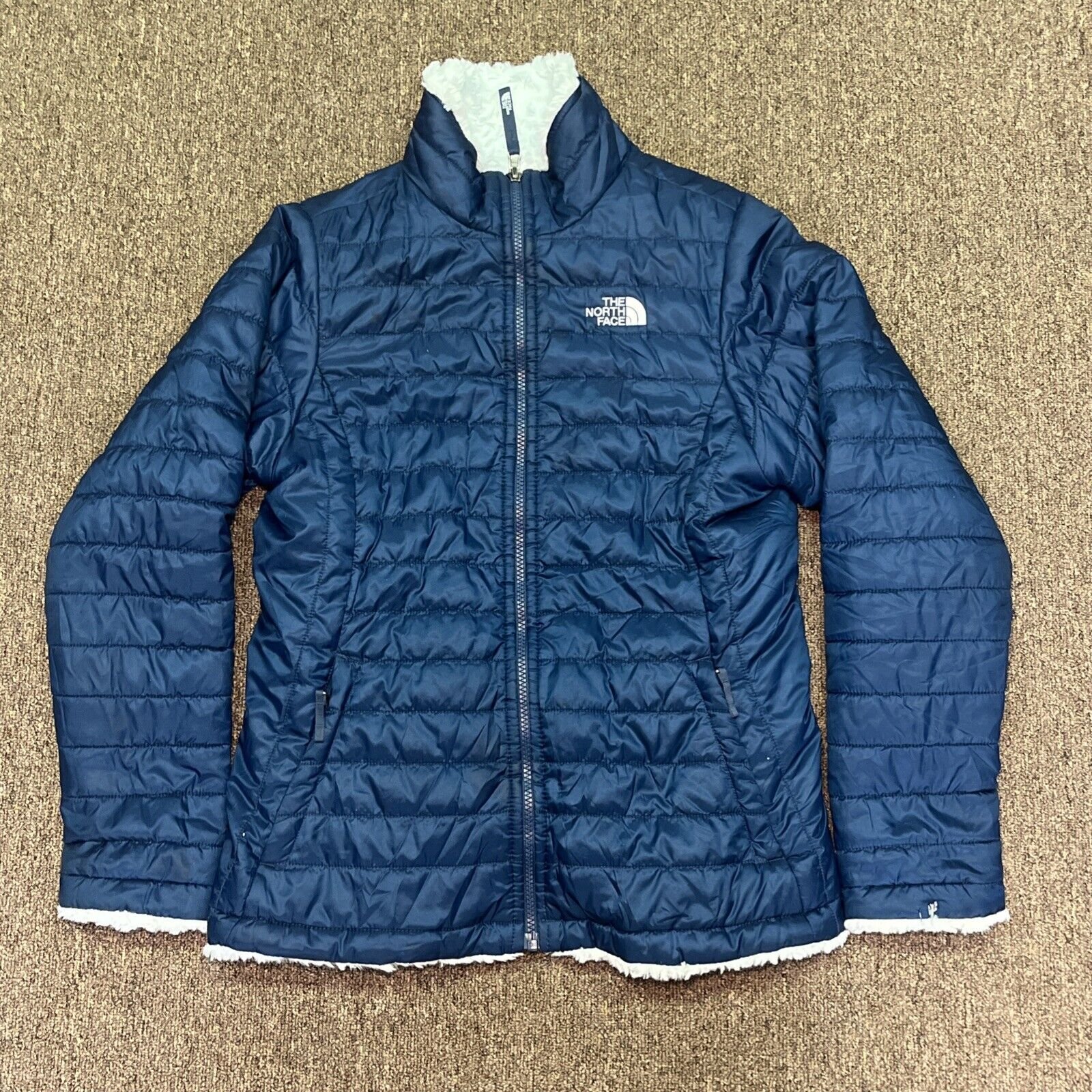 girls north face reversible jacket Thermoball Size Xl Blue Shell & Lt Blue Rev