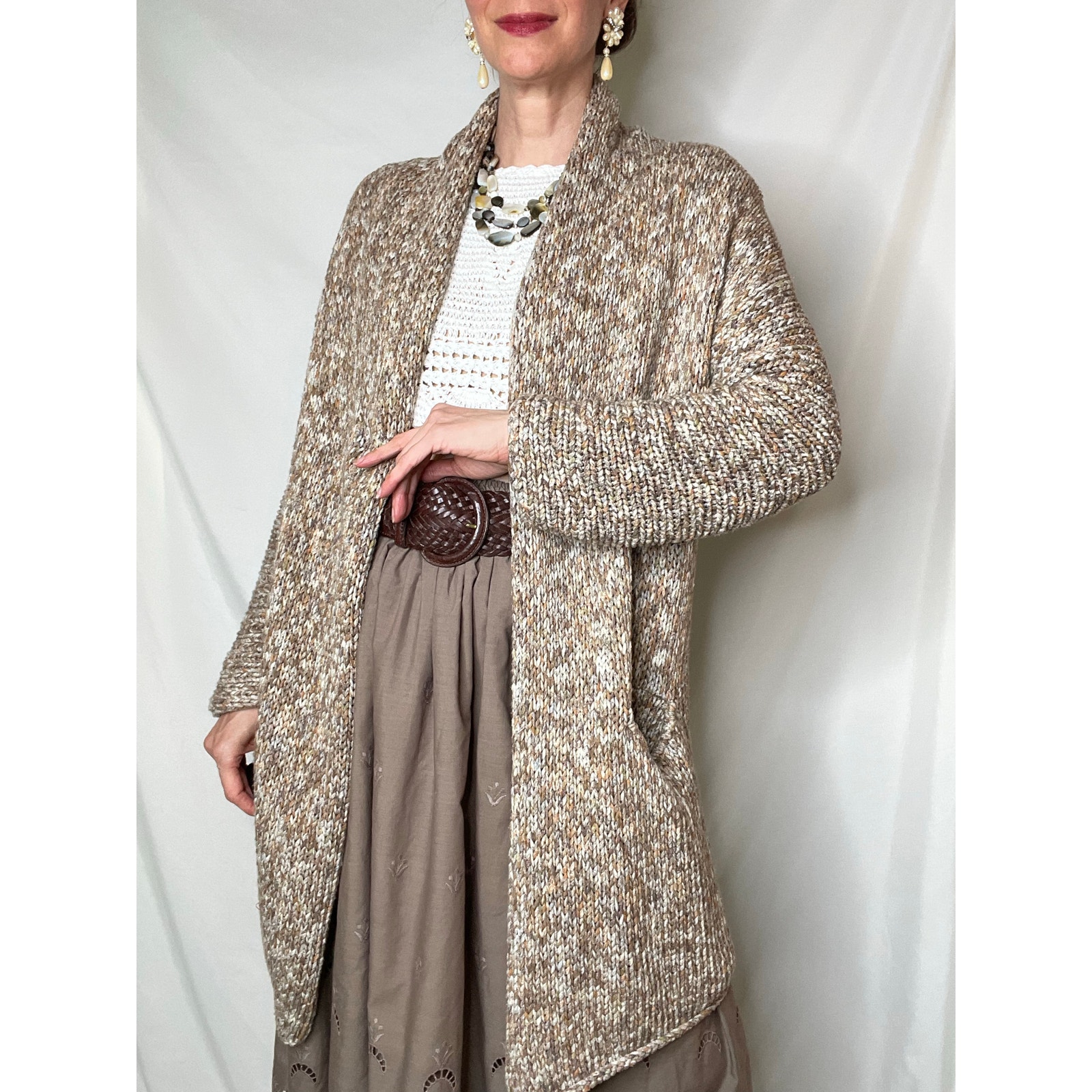 Zadig & and Voltaire 100% cotton marled knit Mia duster cardigan sweater long S