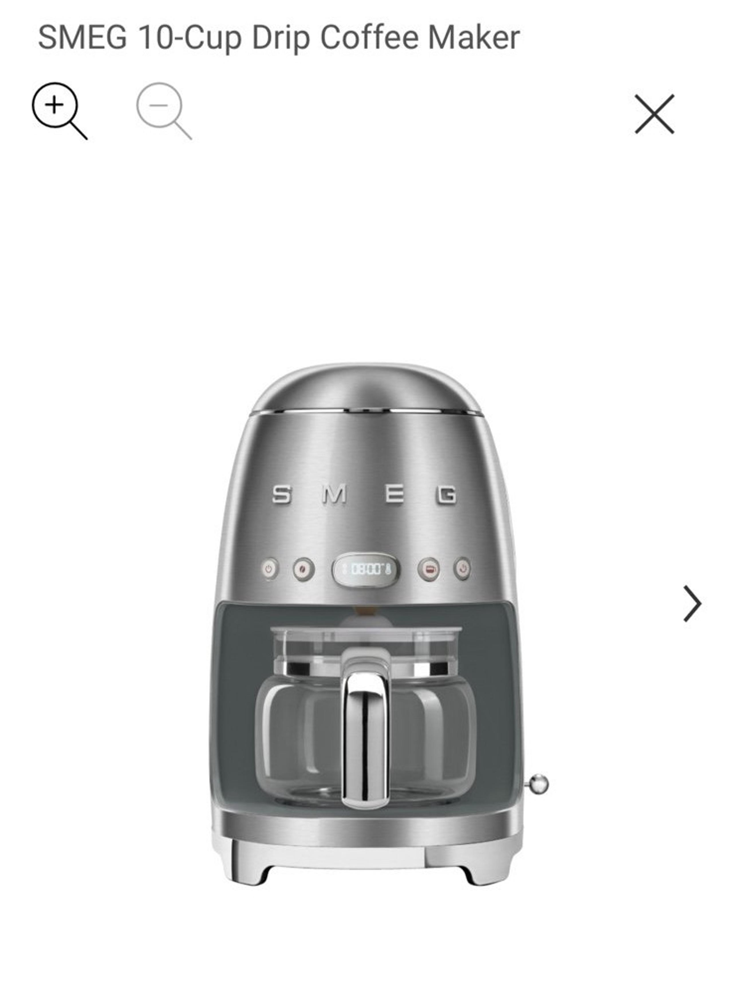 SMEG 10-Cup Drip Coffee Maker: Stainless Steel