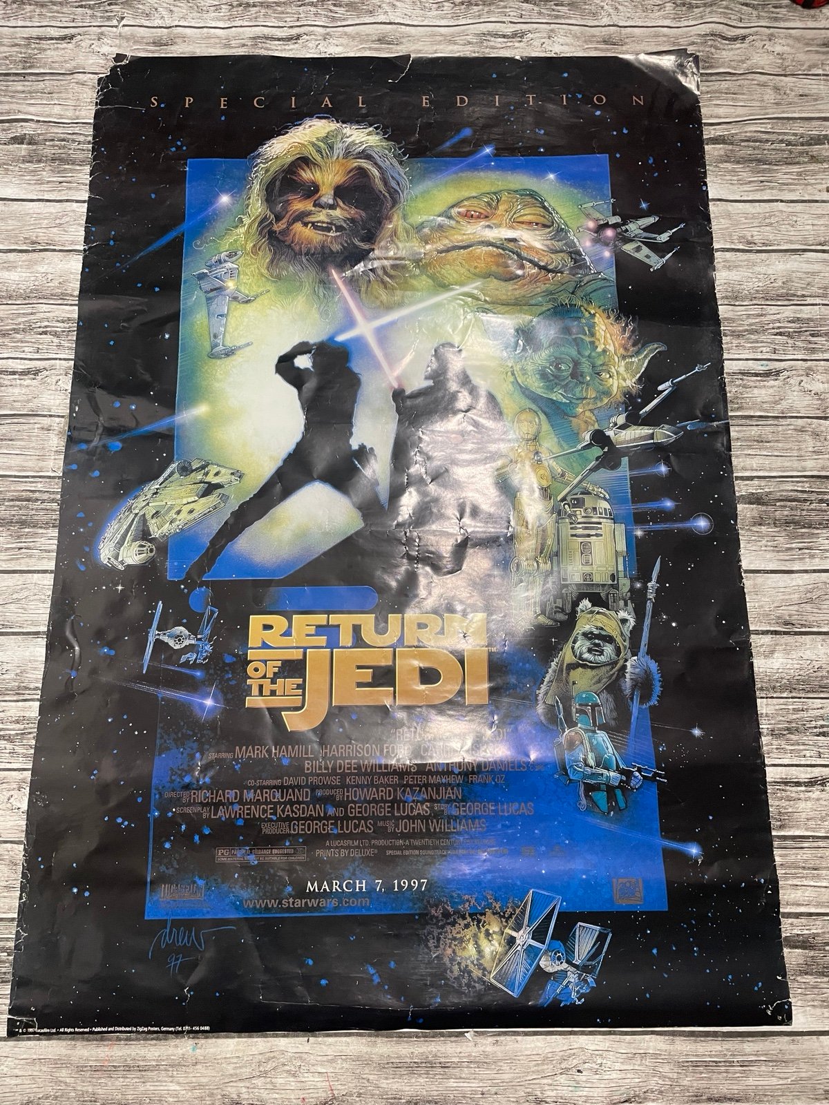 VINTAGE 1997 Star Wars Return of the Jedi movie poster used but good condition a