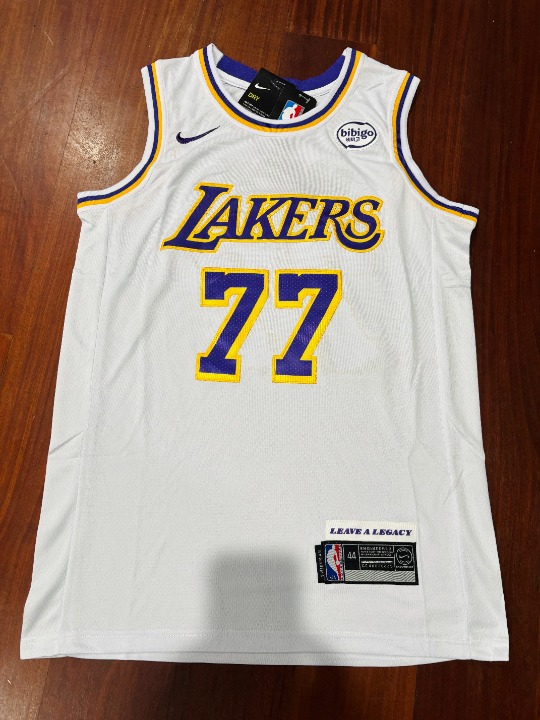 Luka Doncic #77 white lakers jersey