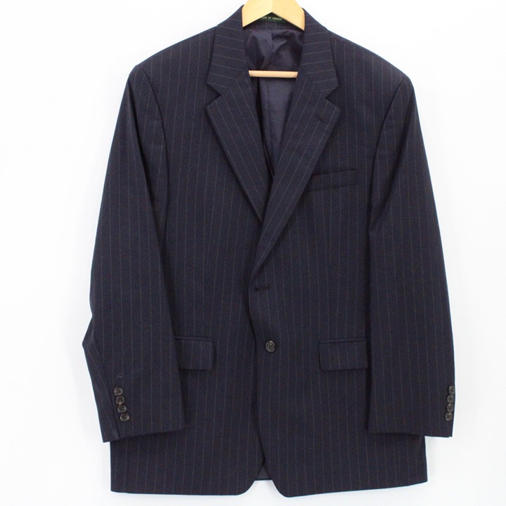 Lauren Ralph Lauren Blazer Navy Mens Navy Blue Striped Two Button Lined Size 42R