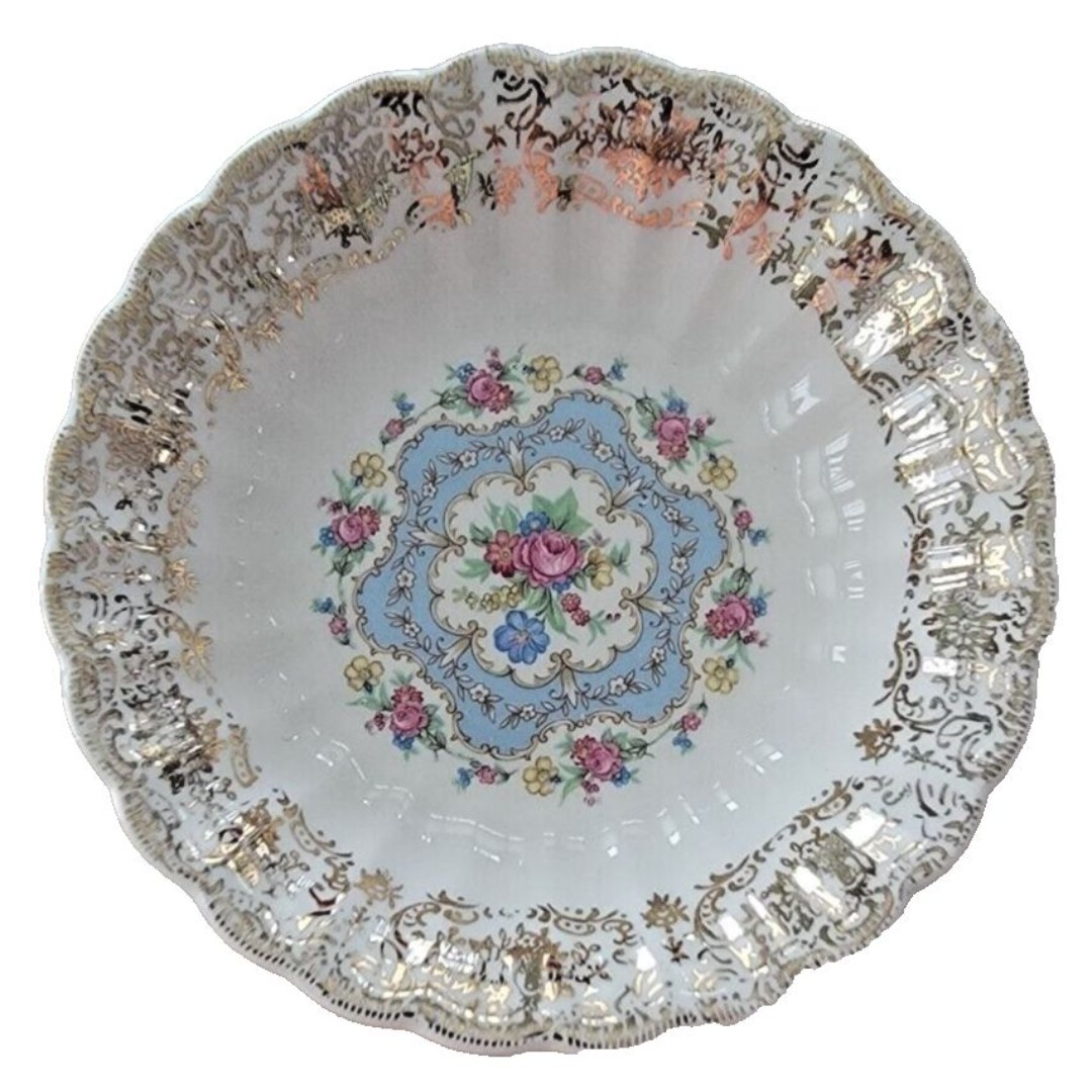Set of 10 Vintage Limoges Lyric Pattern 22 K Gold Trimmed A/P Bowls 5.25
