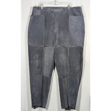 Vintage VTG Womens Plus Size 26W Gray Leather Tapered Pants Jon Lawrence LTD