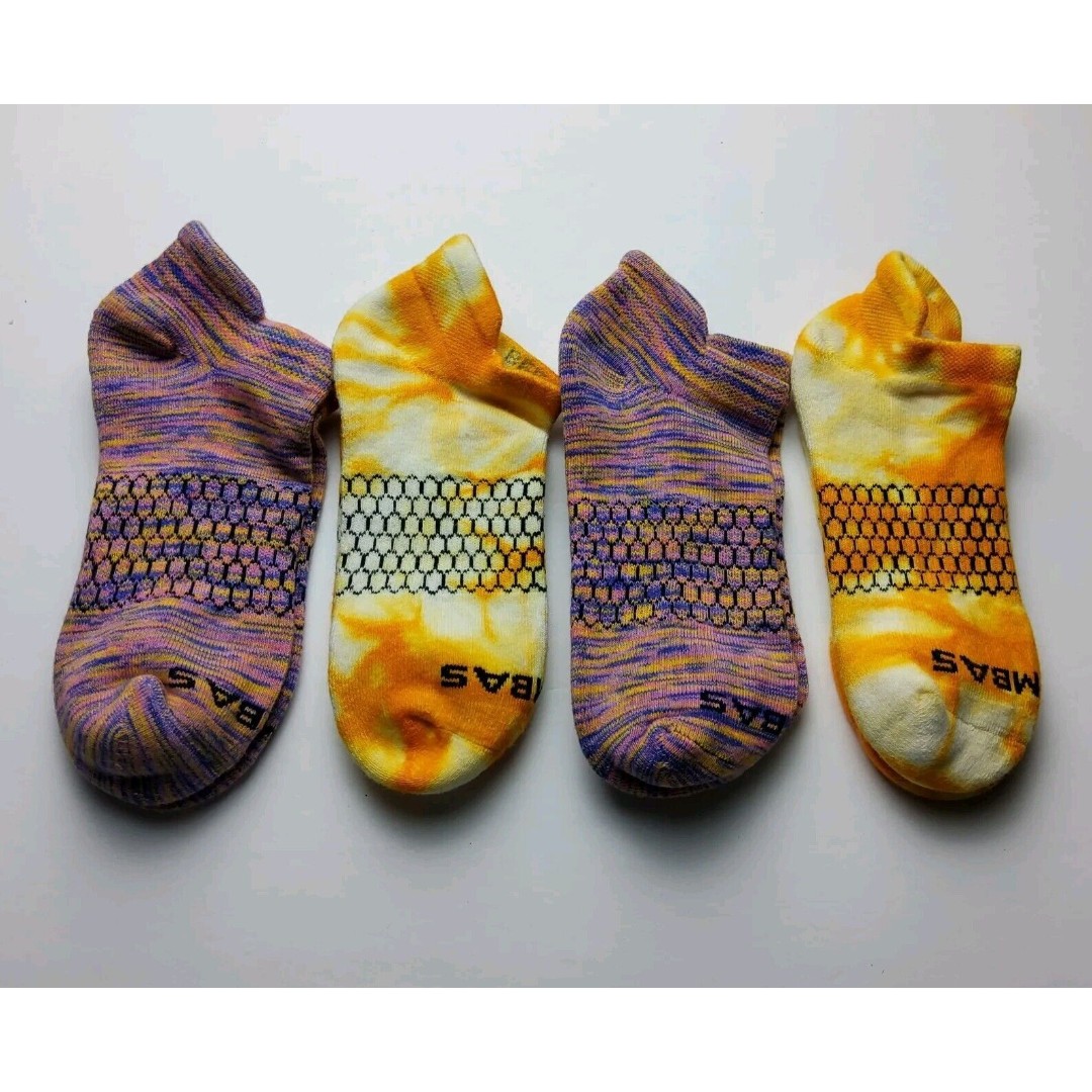 Bombas Original Tie Dye & Space Dye Ankle Socks Lot Of 4 Size M