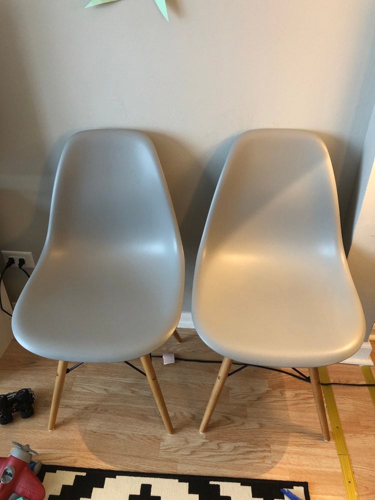 Dining chairs- modern plastic/wood