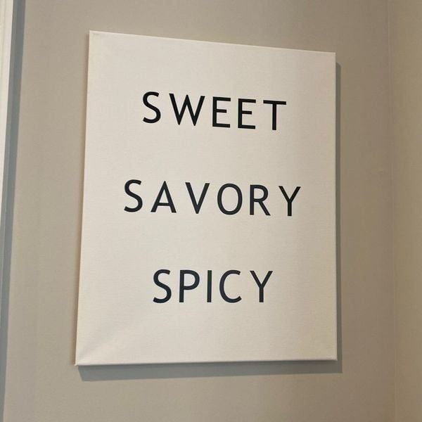 Kitchen Canvas Artwork Sign Sweet Savory Spicy
