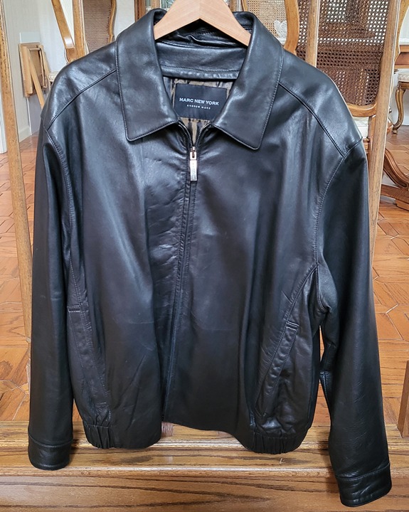 Marc New York Men's Black Zip Leather Jacket size XXL