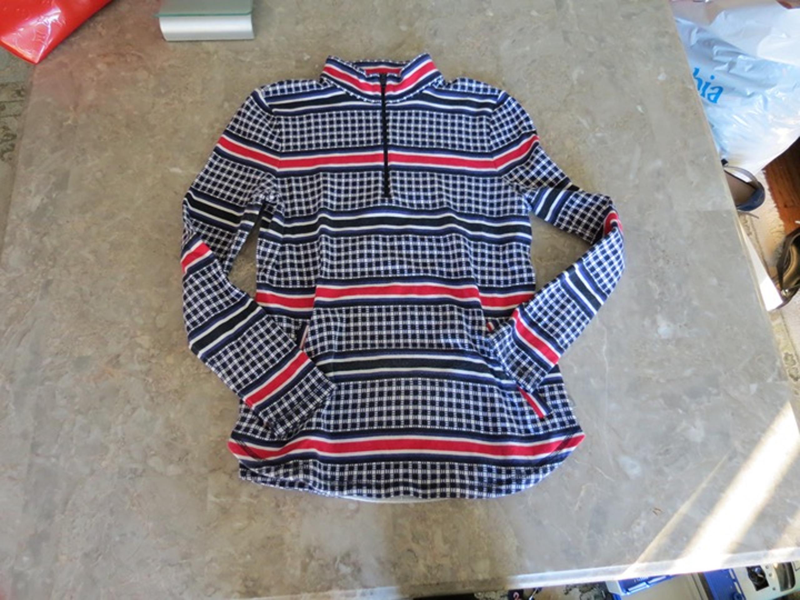 Talbots red white and blue striped sweatshirt size p