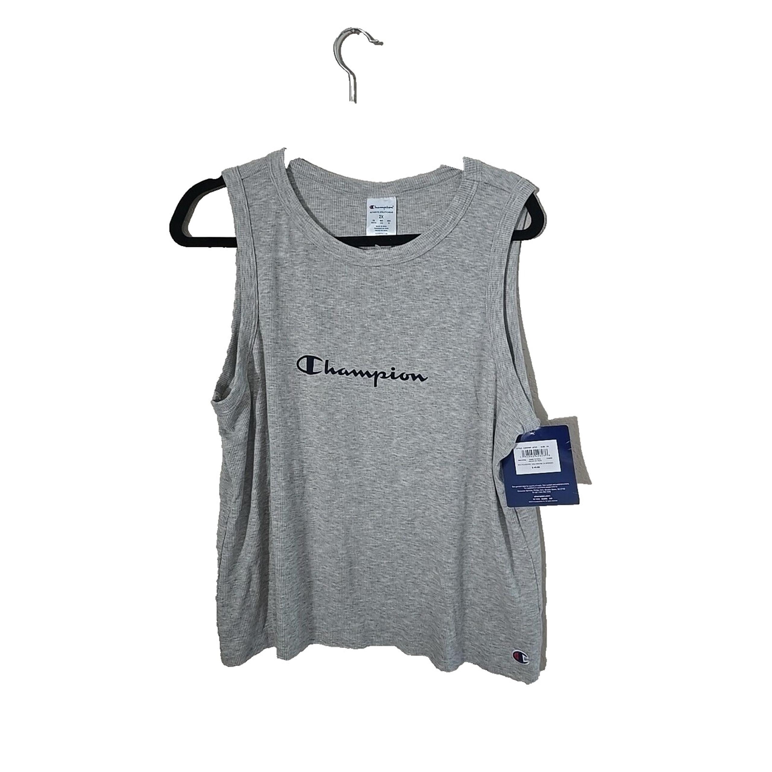 NWT Champion Sleep Gray Crew Neck Sleeveless Lounge Muscle Tank Top Womans Sz 2X