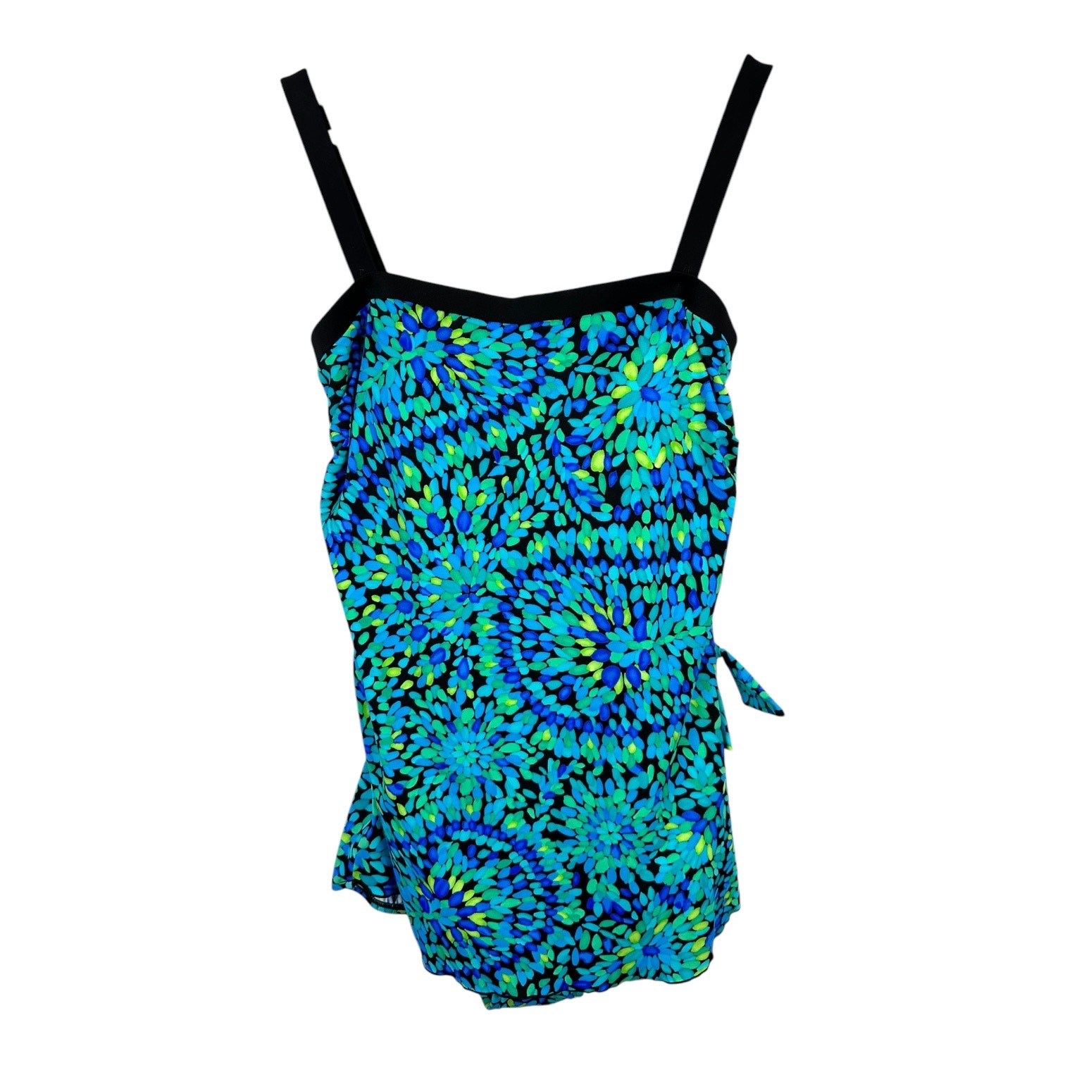 Maxine of Hollywood Womens size 12 Paisley One Piece Swimsuit Blue mm28k31s