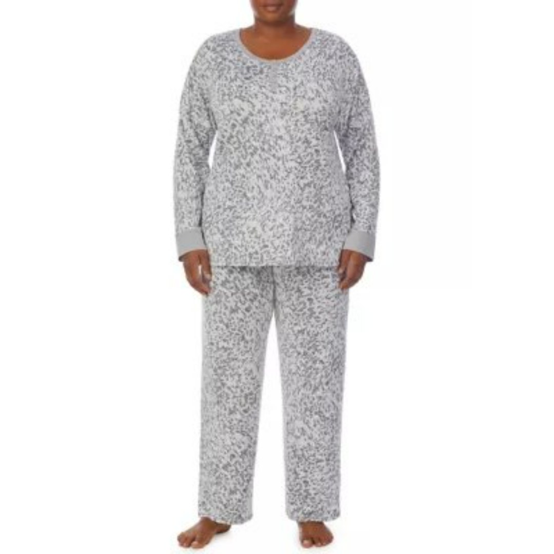 ELLEN TRACY HENLEY PAJAMA SET W/HEADBAND 3XT LONG PANT/TOP LOUNGE SLEEPWEAR