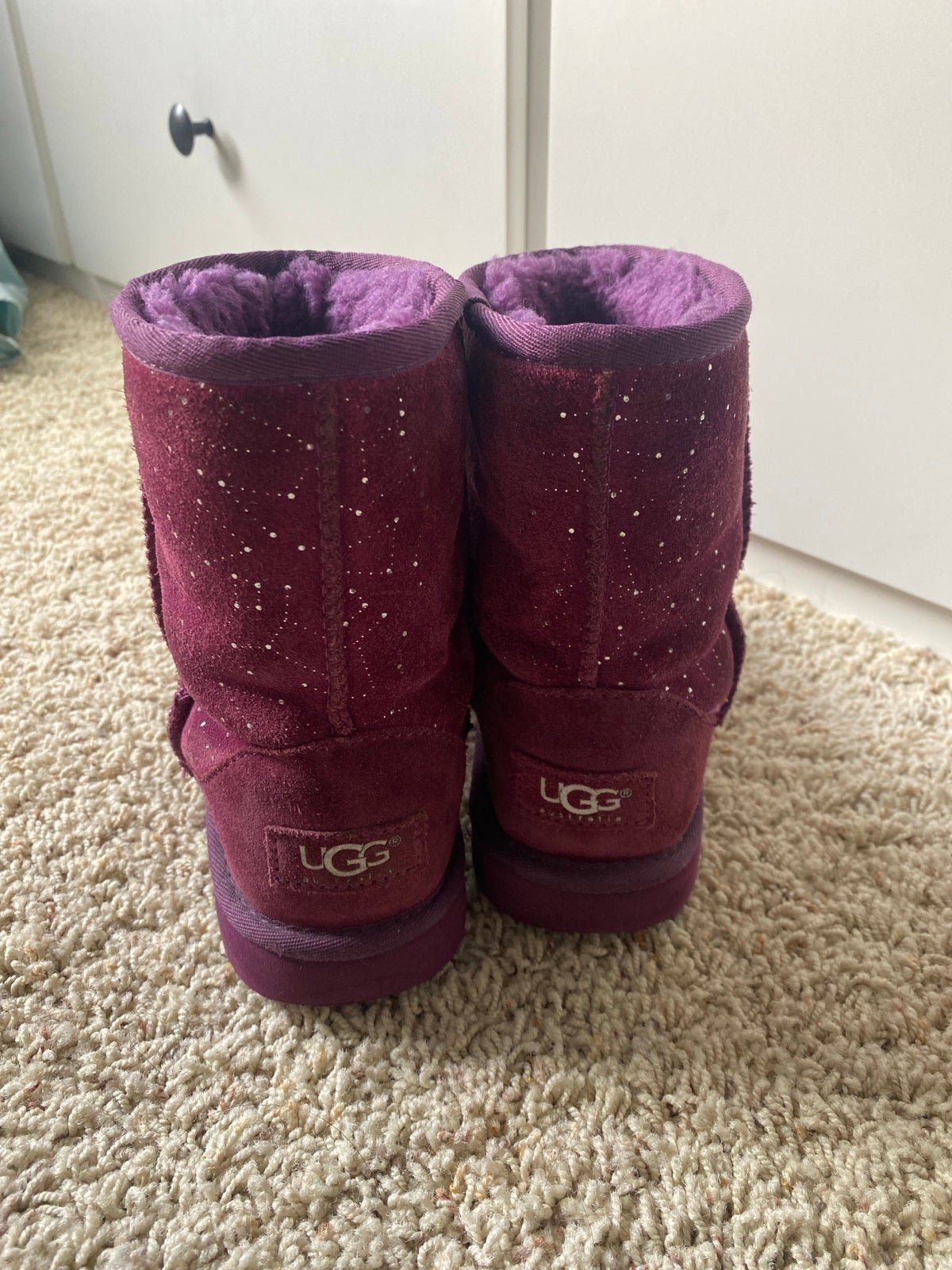 Purple sparkly uggs best sale
