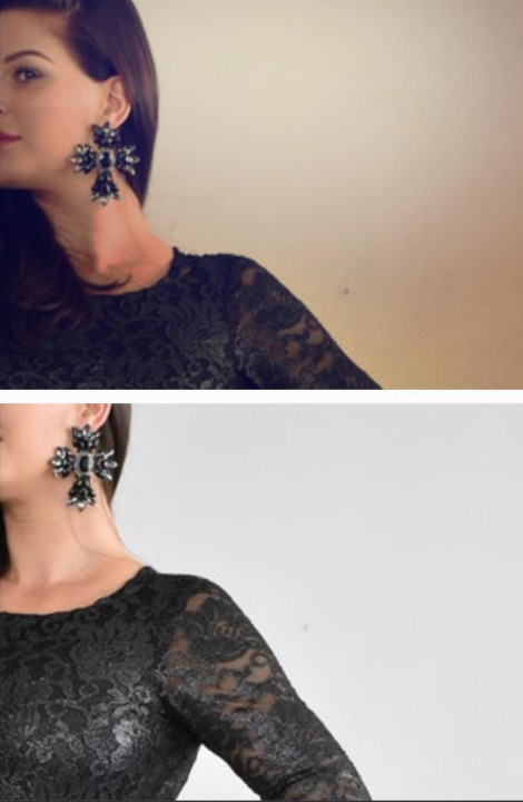 big stone cross earrings