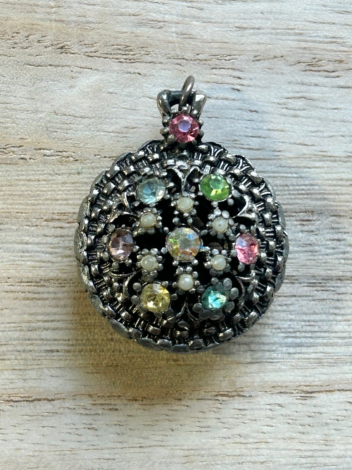 Antique Necklace Pendant With Crystals Uranium *See Details* Vintage Art Deco