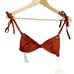 Mara Hoffman Ina Rust Red Ribbed Grommet Triangle Bikini Swimsuit Top Size XS