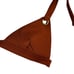 Mara Hoffman Ina Rust Red Ribbed Grommet Triangle Bikini Swimsuit Top Size XS