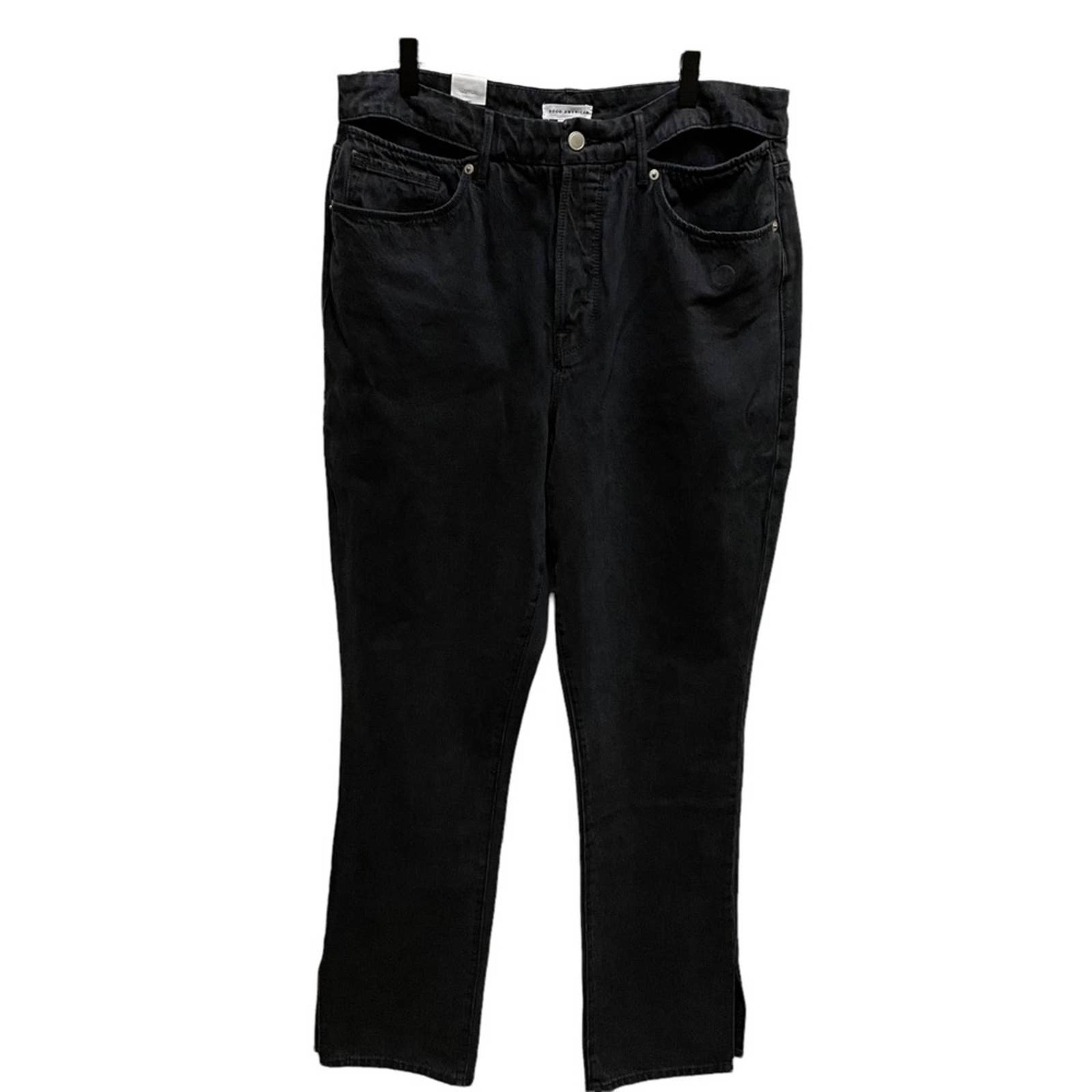 Good American Good Boy Black Boyfriend Jeans High Rise size 12