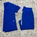 FIGS Scrub set technical collection size Large top & bottom joggers blue