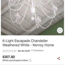 Kenroy Home 6-light Chandelier, white