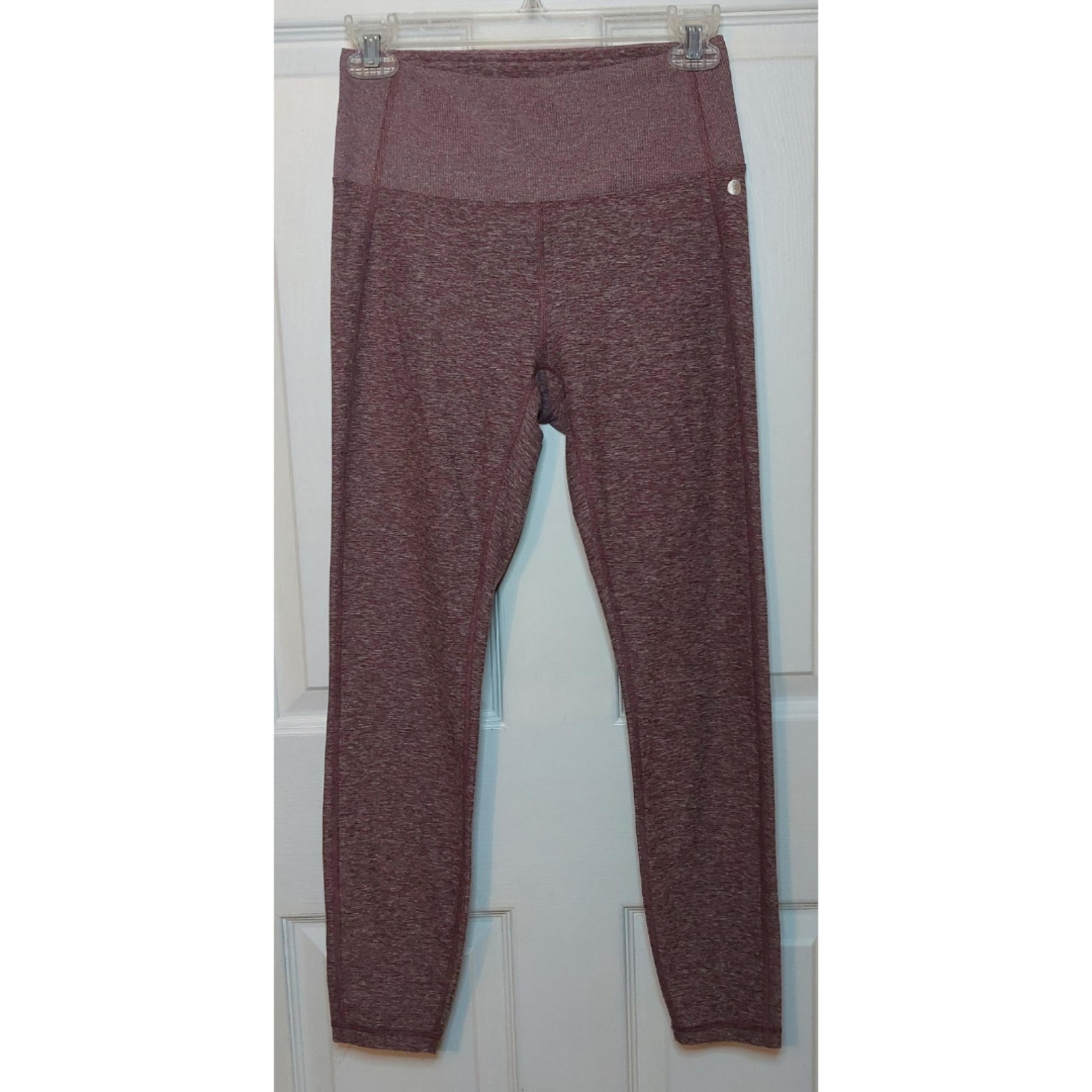 Gaiam Capri Yoga Pants Heathered Burgundy Red Leggings Acitvewear Size S