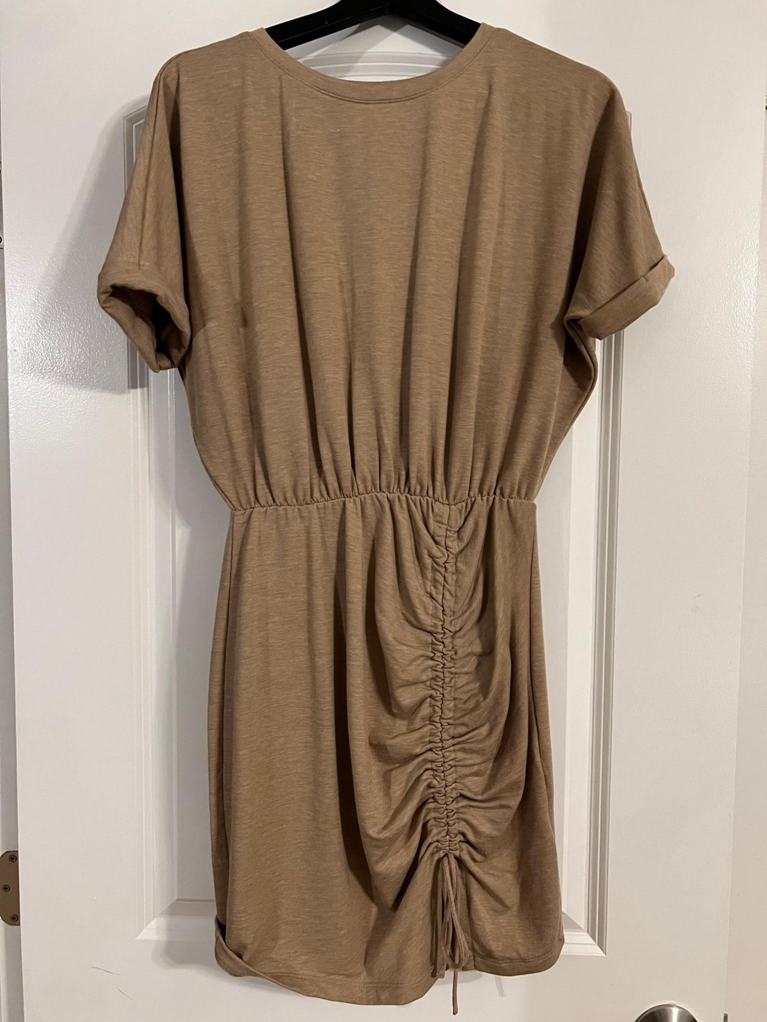 Express beige size Small dress with tie scrunch at thigh