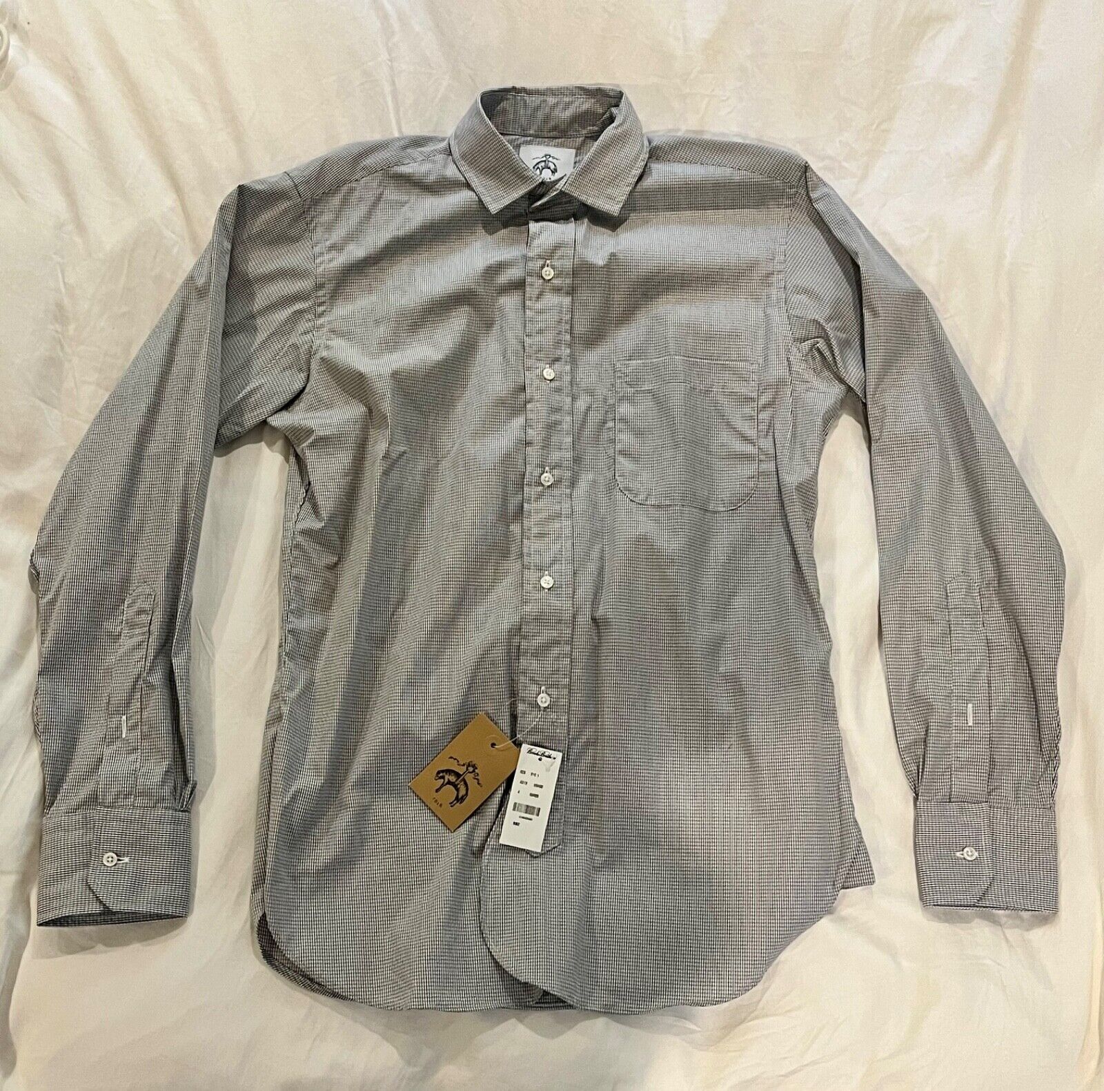 Brooks Brothers Black Fleece Shirt Size BB2 Thom Browne Micro Plaid NWT