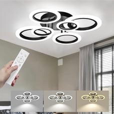 Modern Contemporary6 Ring light LED Ceiling Light Fixture with Remote Control,