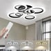 Modern Contemporary6 Ring light LED Ceiling Light Fixture with Remote Control,