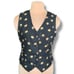 Vintage Brett Alixander Floral Print Tailored Waistcoat Vest Adjustable Tie Back