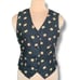 Vintage Brett Alixander Floral Print Tailored Waistcoat Vest Adjustable Tie Back