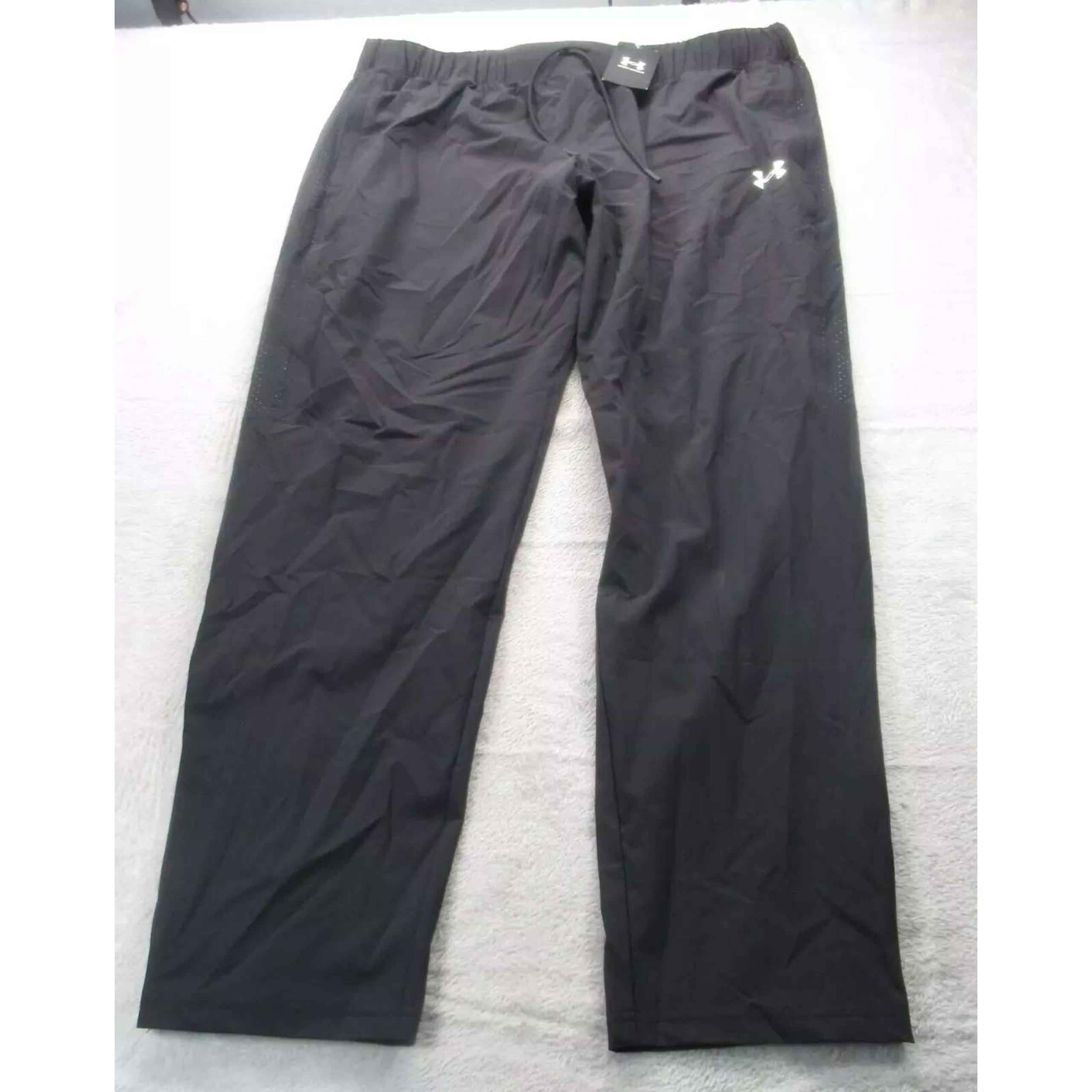 Under Armour Warm Up Pants Mens XXL 38x31 Black Drawstring Flex Squad 3.0 NEW
