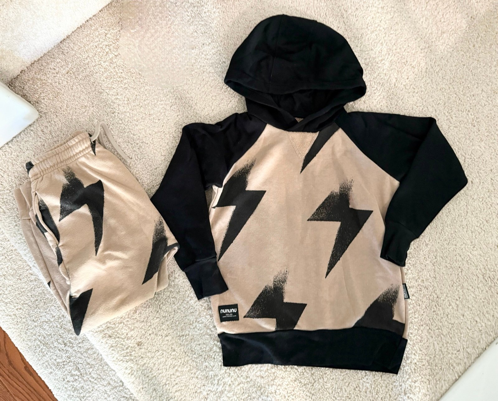 nununu kids bolt sweatshirts pants set 6y 7y boys girls