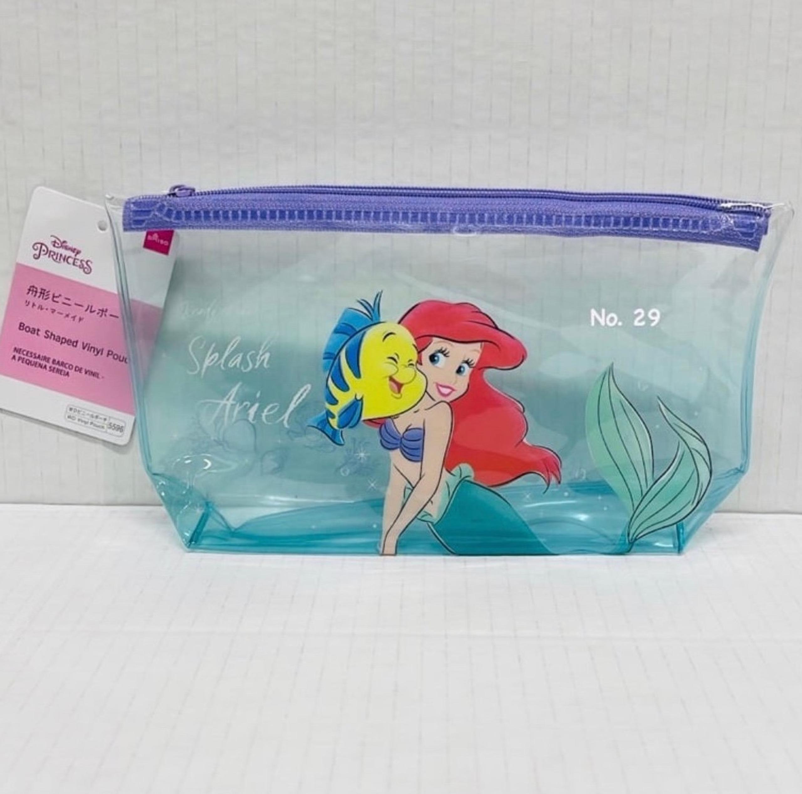 Disney The Litte Mermaid Ariel & Flounder Transparent boat zipper pouch