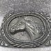 EGC Framed 3d Horse Head Silver Belt Buckle Fully Engraved 1992 Great Vintage