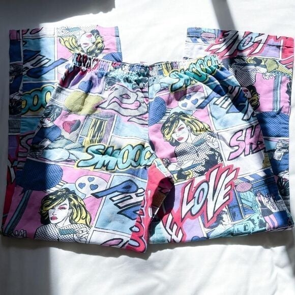Victoria's Secret novelty print comic book strip pajama pants womens small
