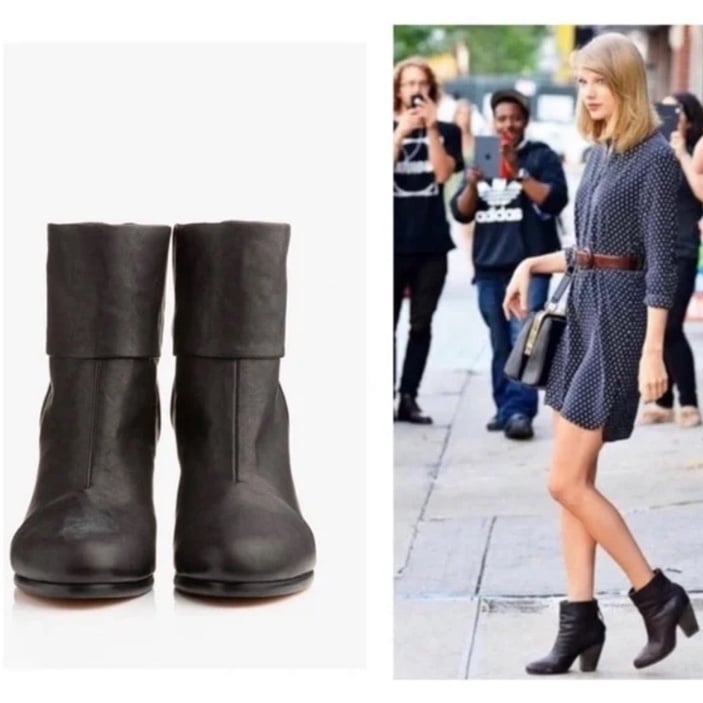 Rag & Bone Classic Newbury Black Leather Back Zipper Ankle Boot~ GUC HTF 495