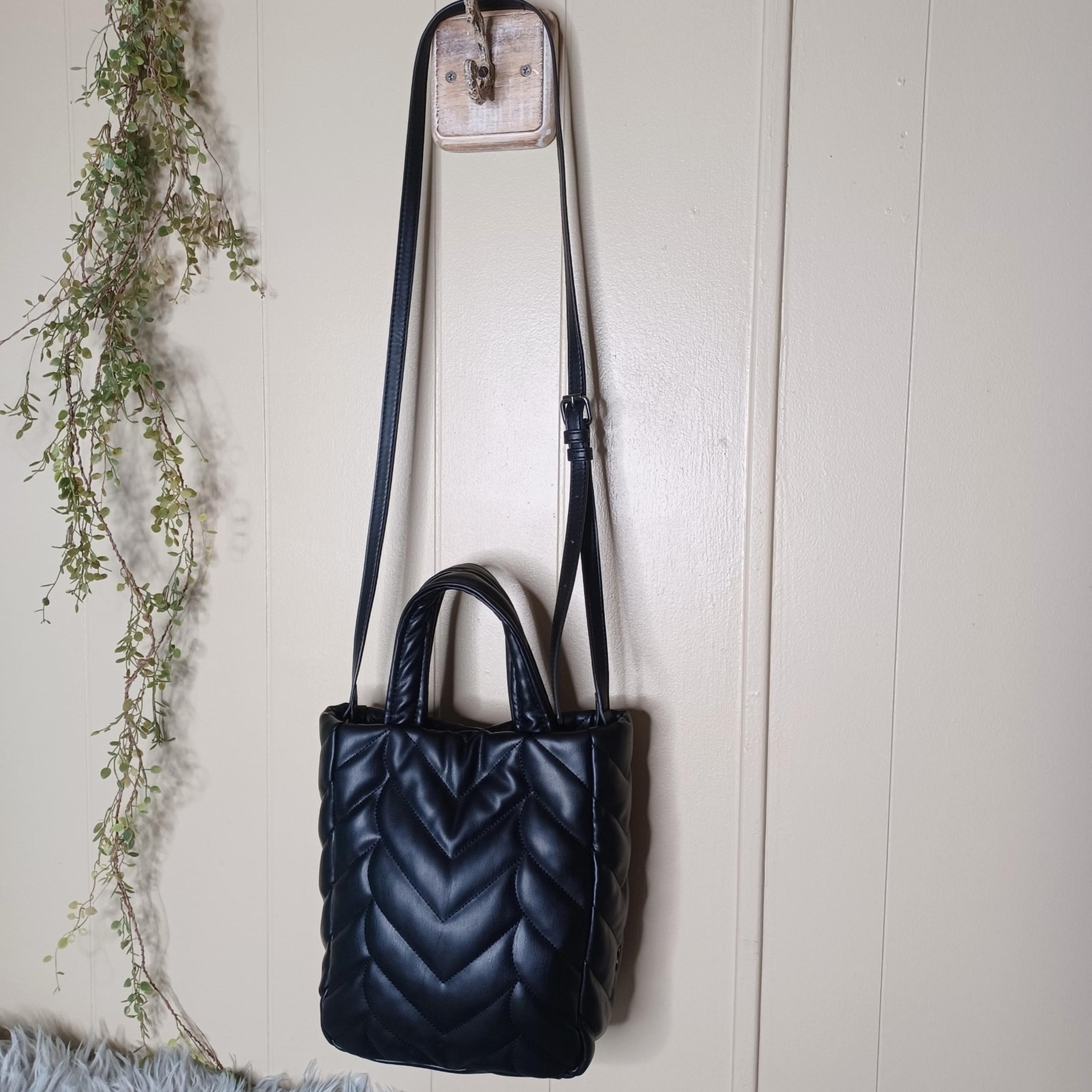 Simply Vera Vera Wang Isabella Braided Quilt Mini Tote Bag Black