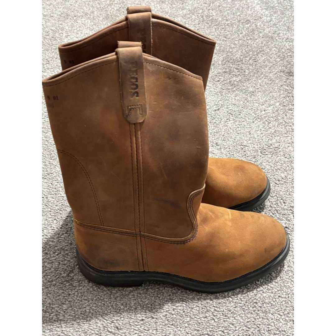 Red Wing Pecos 1105 Pull On USA MADE Soft Toe Boot 7 2E Roper Western