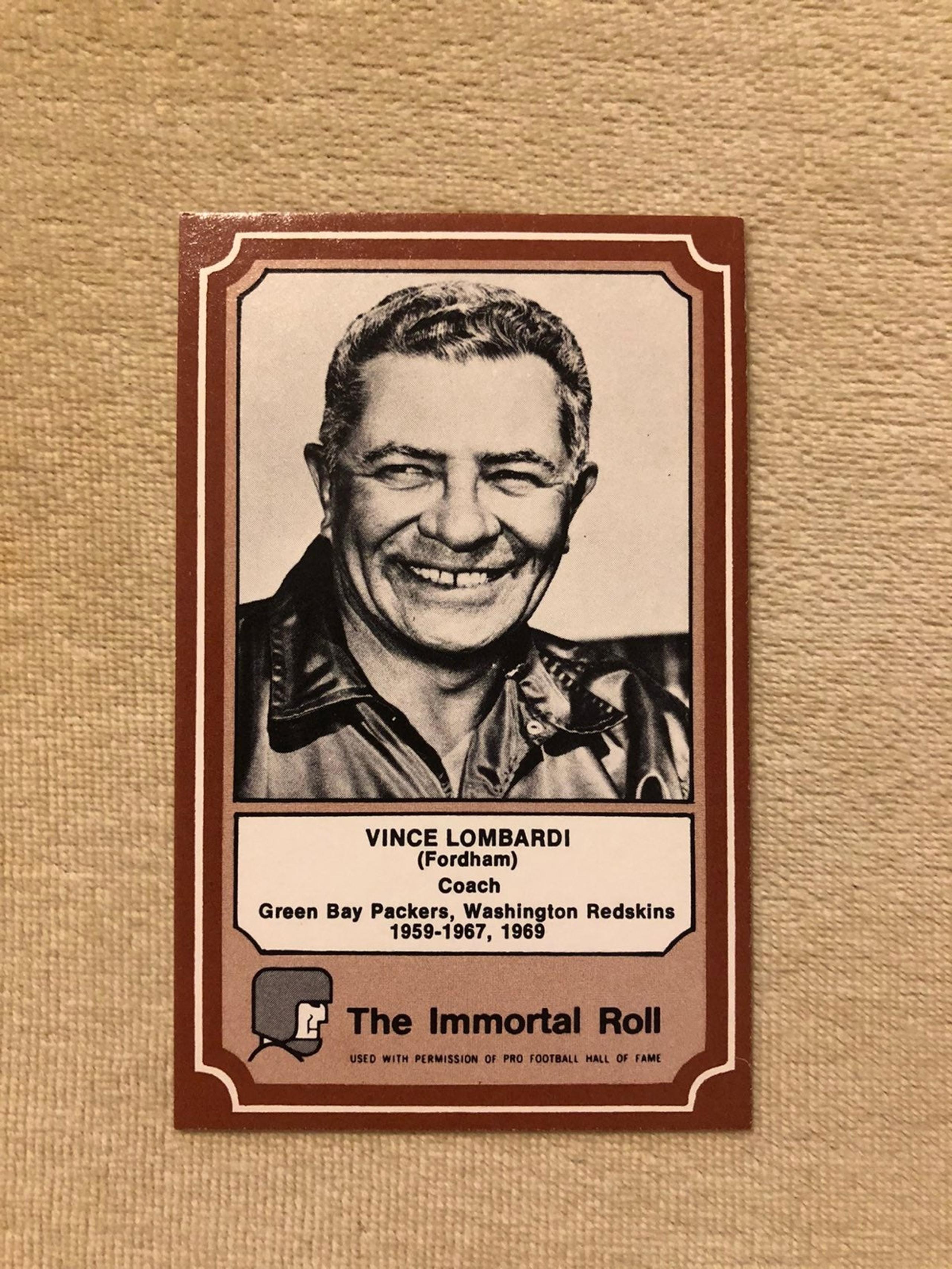 1974 Fleer Immortal Roll Vince Lombardi