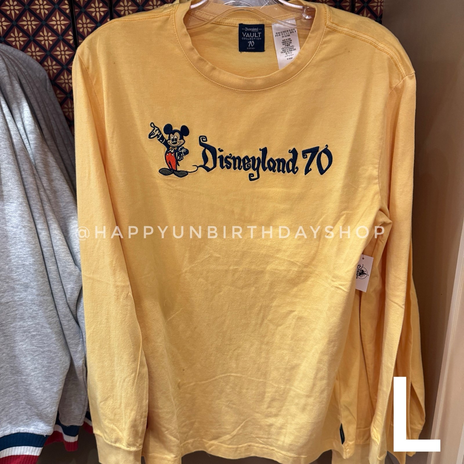 Disney Parks Disneyland 70th Anniversary Vault Collection Long Sleeve T-Shirt L