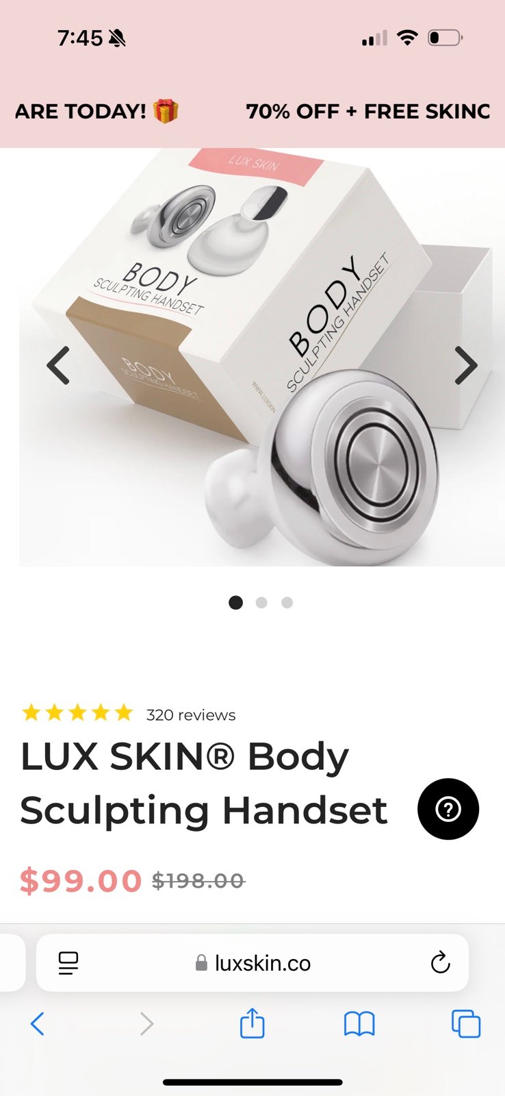 Lux body sculpting handset