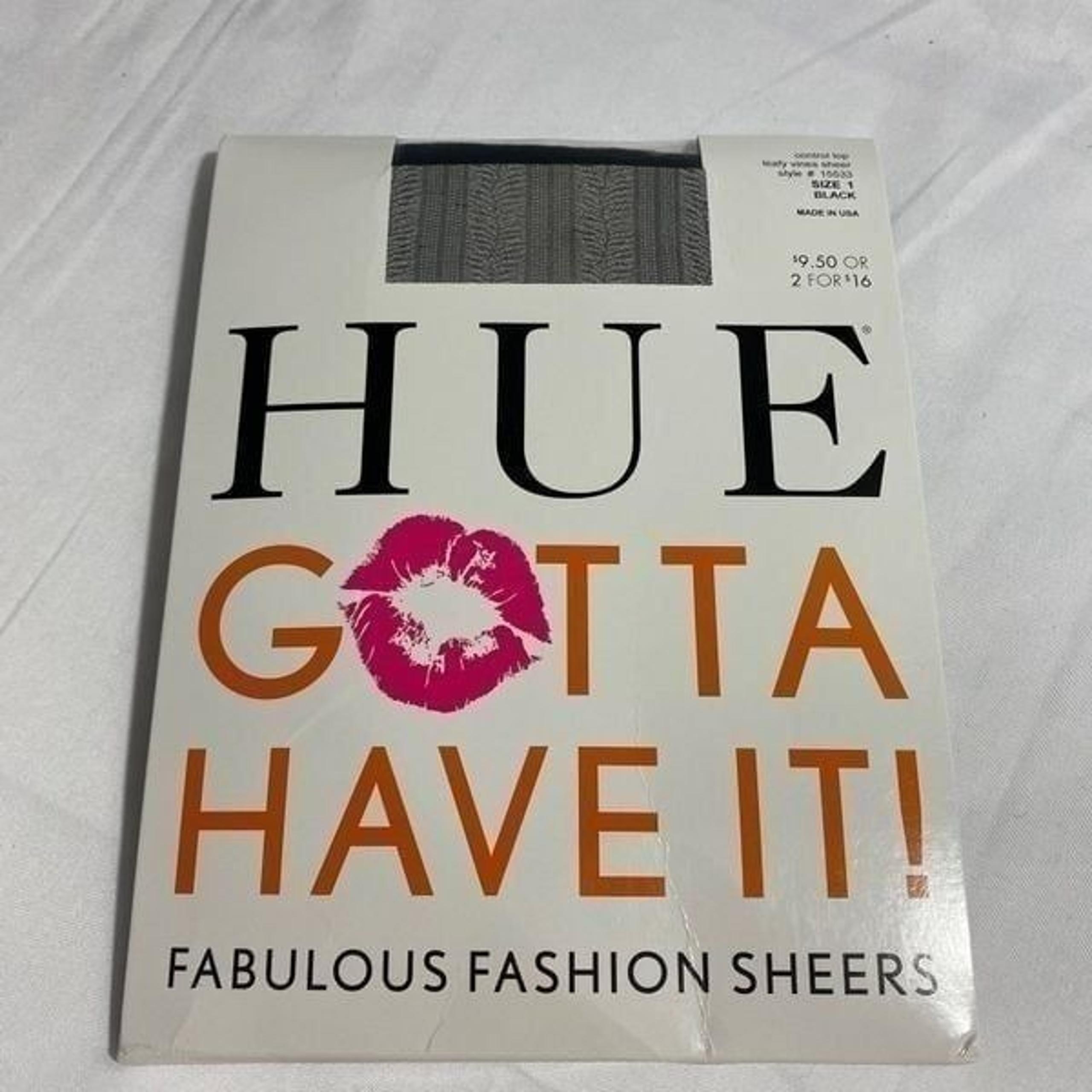 HUE Gotta Have It Fabulous Fashion Sheer Control Top Tights Black